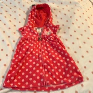 Disney store Minnie Mouse hooded terry zip up swim cover up.